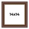 14x14 Traditional Brown Picture Frame - UV Acrylic, Foam Board Backing, Hanging Hardware
